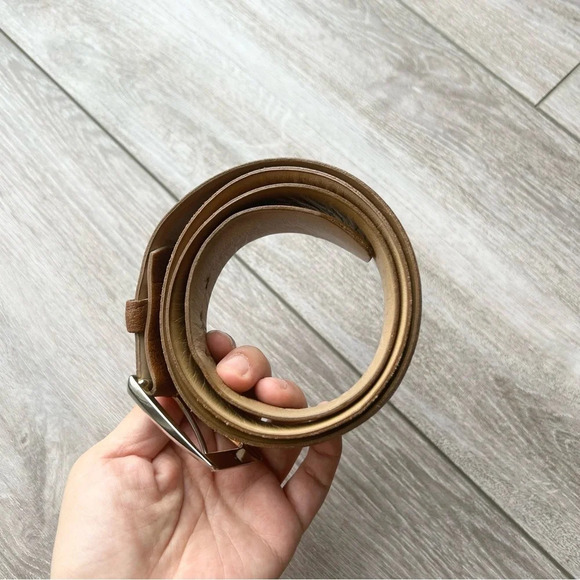 Vintage Quo Vadis Camel Grain Cowhide Brushed Suede Lining  Belt - Picture 7 of 15